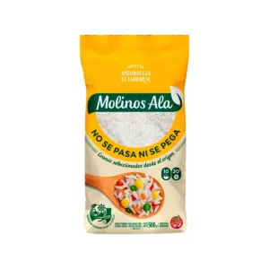 Arroz MOLINOS ALA Parboil GS. Dorado 500 Gramos