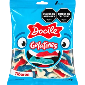 Gelatines DOCILE Tiburon Azul&Rojo 250 Gramos