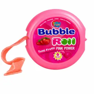 Chiclets BUBBLE ROLL Fun T.Fruti Pink Power 58 Gramos